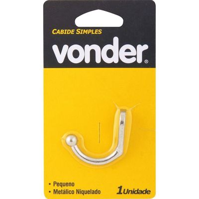 Cabide Simples Pequeno Metálico Niquelado - Vonder