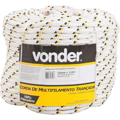 Corda Multifilamento Trançada 19,0mm 8,0kg 50 Metros Branca-