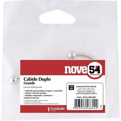 Cabide Duplo Grande Metálico Niquelado - Nove54