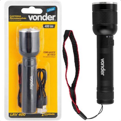 Lanterna Recarregável 400 Lumens Ajuste De Foco Lrv400 Vonder