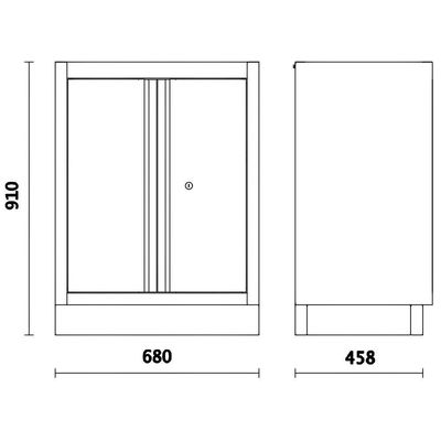 Móvel Fixo 2 Portas Fechadura Com Prateleira C45pro Ma Beta
