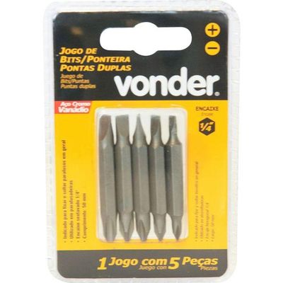 Jogo Bits-ponteira Crv Com 5 Peças Pontas Duplas - Vonder