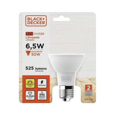 Lâmpada Led Par20 100-240v 2700k 7w Irc 80 Ip65 Black=decker