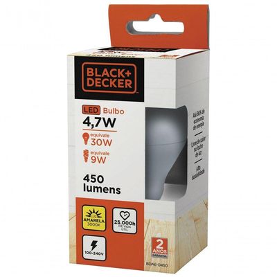Lâmpada Led Bulbo A60 9w 3000k Black + Decker