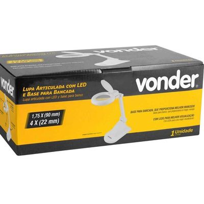 Lupa Articulada Com Led Bivolt Com Base Para Bancada Vonder