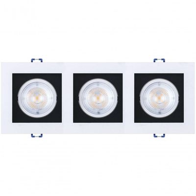 Spot Led Black 3x5w 6500k Triplo Quadrado Black + Decker