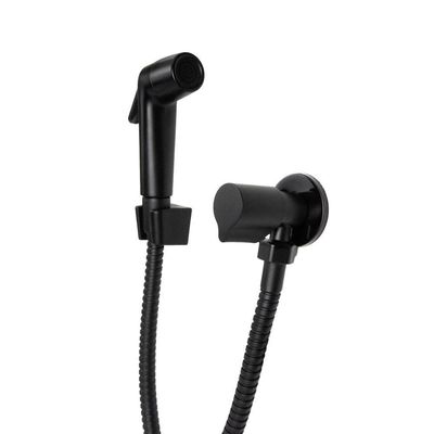 Ducha Higiênica Banheiro Chuveirinho Com Regulador Jato Preto Fosco Grafite Black 1/4 De Volta