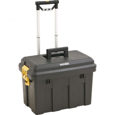 Caixa Plástica Para Ferramentas Baú 620x440x445mm Com Rodas