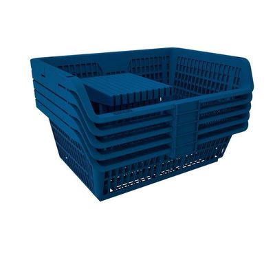 Conjunto 5 Cesto Expositor Medio Empilhável Azul Presto