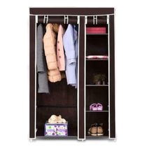 Guarda Roupa Organizador Portatil Cabideiro 4 Prateleiras Compacto Arara Closet Praia Quarto Brecho
