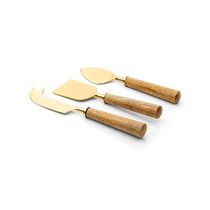 Conjunto De Talheres Copa E Cia Para Queijo 3 Peças Garbo Goldwood