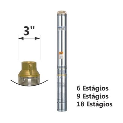 Motobomba Submersa Tipo Caneta Sem Caixa De Controle 1-2cv 60Hz Monofásico Esub-3-9s Eletroplas 220V