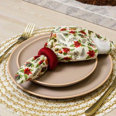Guardanapo Copa E Cia 4 Peças Home 45x45cm Natal Flor De Natal