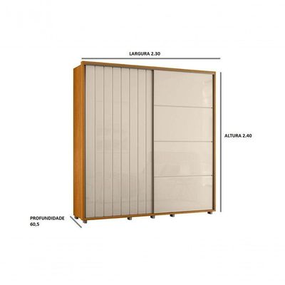 Guarda Roupa Monet Mdf Cabideiro Extensível - Cinamomo Off