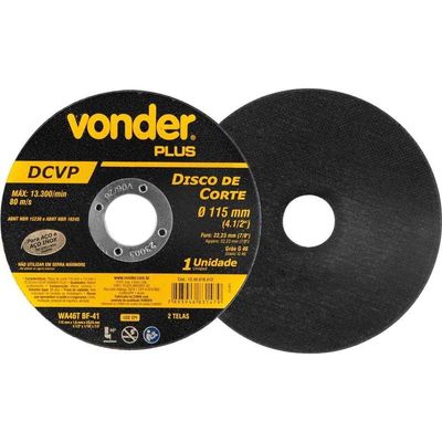 Disco De Corte 115mm X 16mm X 2223mm Dcvp Vonder Plus