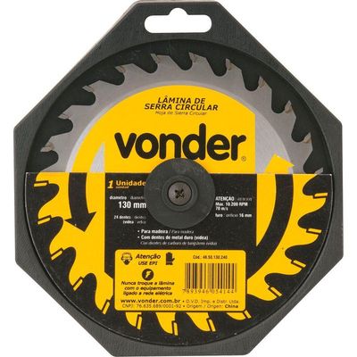 Lamina Serra Circ Vídea 235x30x3,0mm 24d Para Mad Pç Vondere
