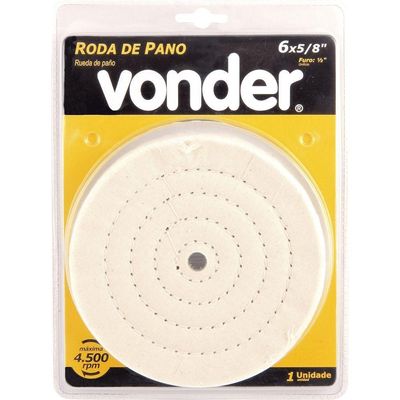 Roda De Pano 6x5-8 Furo 10mm Para Polimento Vonder