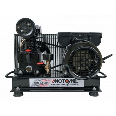 Compressor Ar Direto Com Motor 1hp 2 Polos Bivolt Cmi-3,0ad Motomil