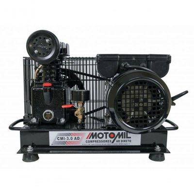 Compressor Ar Direto Com Motor 1hp 2 Polos Bivolt Cmi-3,0ad Motomil