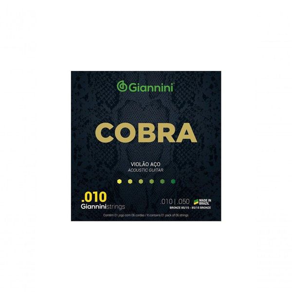 Encordoamento Para Violão Aço Cobra Bronze .010 - Geefle
