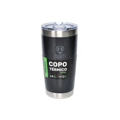 Copo Térmico Quati Com Tampa 591ml Preto - Cpct591