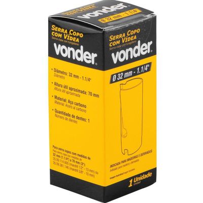 Serra Copo Vídea 32mm Para Madeira - Vonder