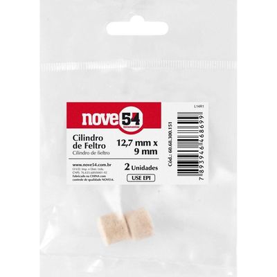 Cilindro De Feltro 12,7 Mm X 9 Mm Com 2 Peças Nove54