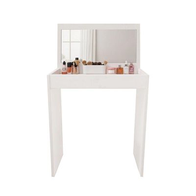 Penteadeira Mesa Maquiagem Quarto Camarim Branco Com Espelho