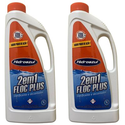 Kit 2 Floc Plus 2x1 Clarificante Decantador Hidroazul 1 Lt