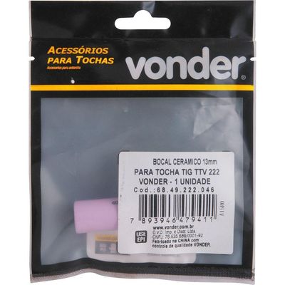 Bocal Cerâmico Para Tocha Tig Nº 8 Com 13 Mm Vonder