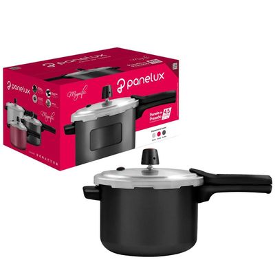 Panela de Pressão 4,5L Panelux Magnific em Alumínio com Antiaderente PTFE - Grafite