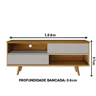 Rack Para Sala Tv Até 50" Nt1180 Freijó/Off White