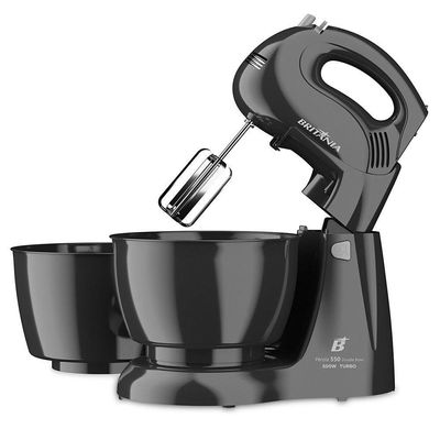 Batedeira Britânia Turbo Double Bowl Pérola 500w 2 Tigelas Preto 220v
