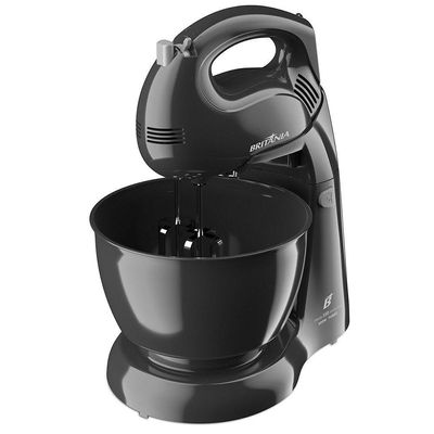 Batedeira Britânia Turbo Double Bowl Pérola 500w 2 Tigelas Preto 220v