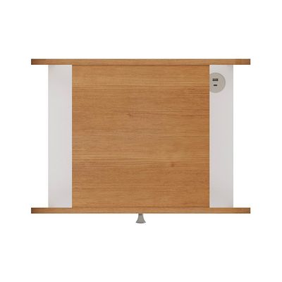 Mesa de Cabeceira Theo com USB 1 GV Off White e Cinamomo