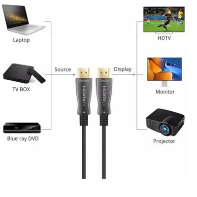 Cabo Hdmi 2.0 4K 60hz Fibra Óptica 20 Mts Full Hd Para HDTV, PS5, PC - 20 Metros