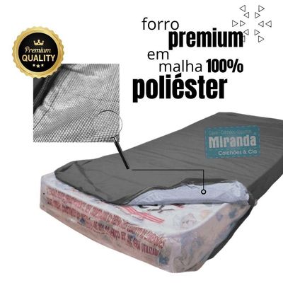 Capa Colchão Solteiro Impermeável Hospitalar Com Zíper - Cinza 78x188x16cm