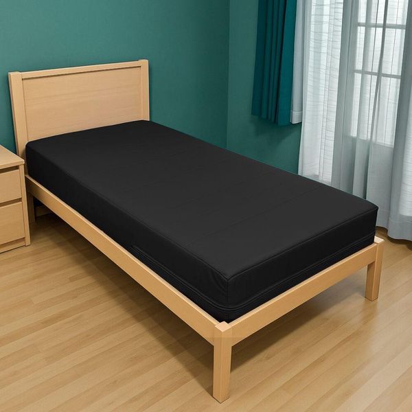 Capa Colchão Solteiro Impermeável Hospitalar Com Zíper - Preta 78x188x14cm