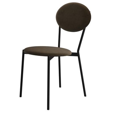 Kit 05 Cadeiras Estofada Para Sala De Jantar Azuri Preto C01 Veludo Marrom Sand - Lyam Decor