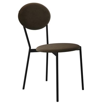 Kit 05 Cadeiras Estofada Para Sala De Jantar Azuri Preto C01 Veludo Marrom Sand - Lyam Decor