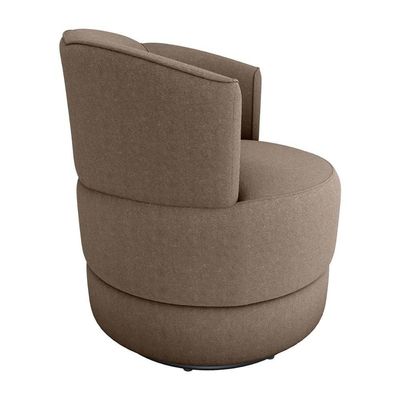 Poltrona Giratória Para Descanço Com Base De Metal Marselha Matrix Boucle Marrom