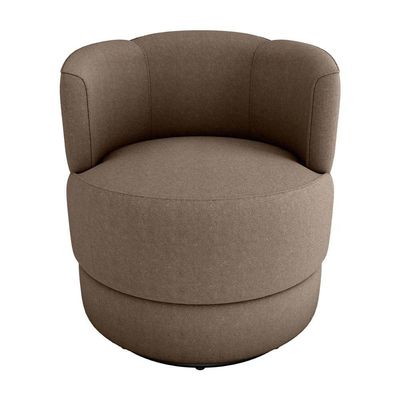 Poltrona Giratória Para Descanço Com Base De Metal Marselha Matrix Boucle Marrom