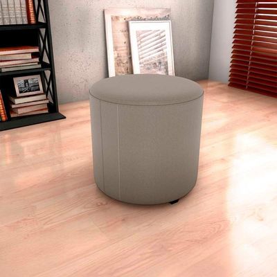 Puff Banqueta Redondo Luxo Copenhage Matrix Veludo Capuccino