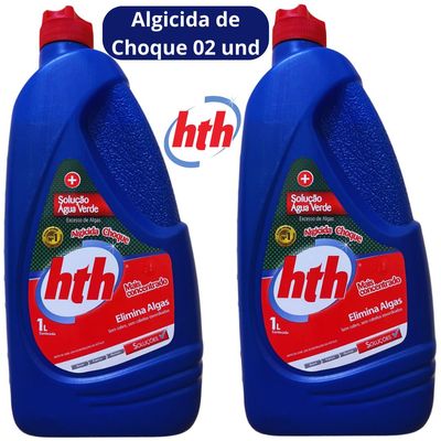 Kit 2 Algicida Choque Solução Água Verde Elimina Hth