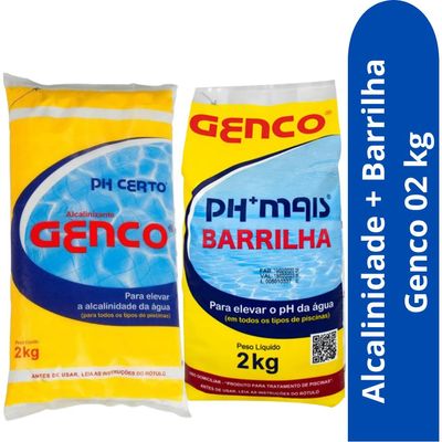 Kit Alcalinidade Ph Certo E Barrilha Ph Mais Genco 2kg