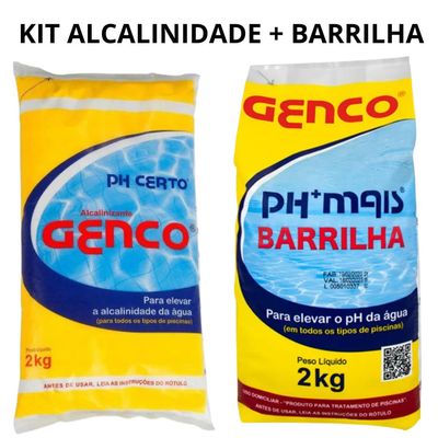 Kit Alcalinidade Ph Certo E Barrilha Ph Mais Genco 2kg