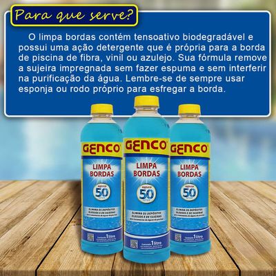 Kit 12 Detergente Para Limpa Borda Piscina Genco 01 Lt