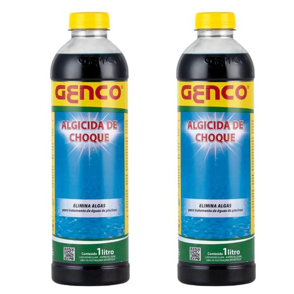 Kit 2 Algicida Choque Piscina Agua Verde Elimina Algas Genco