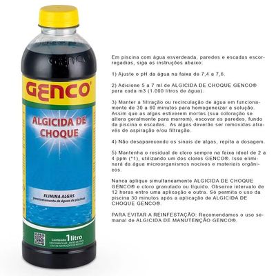 Kit 2 Algicida Choque Piscina Agua Verde Elimina Algas Genco