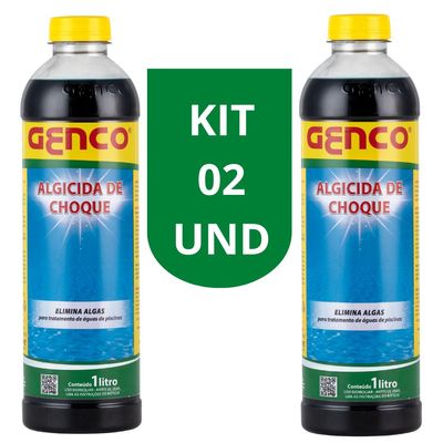 Kit 2 Algicida Choque Piscina Agua Verde Elimina Algas Genco